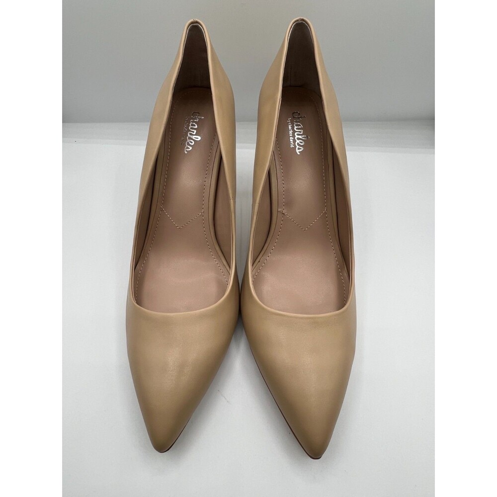 Charles David Nude Pointed Toe Pumps Heels Leather Women Size 11M Classic